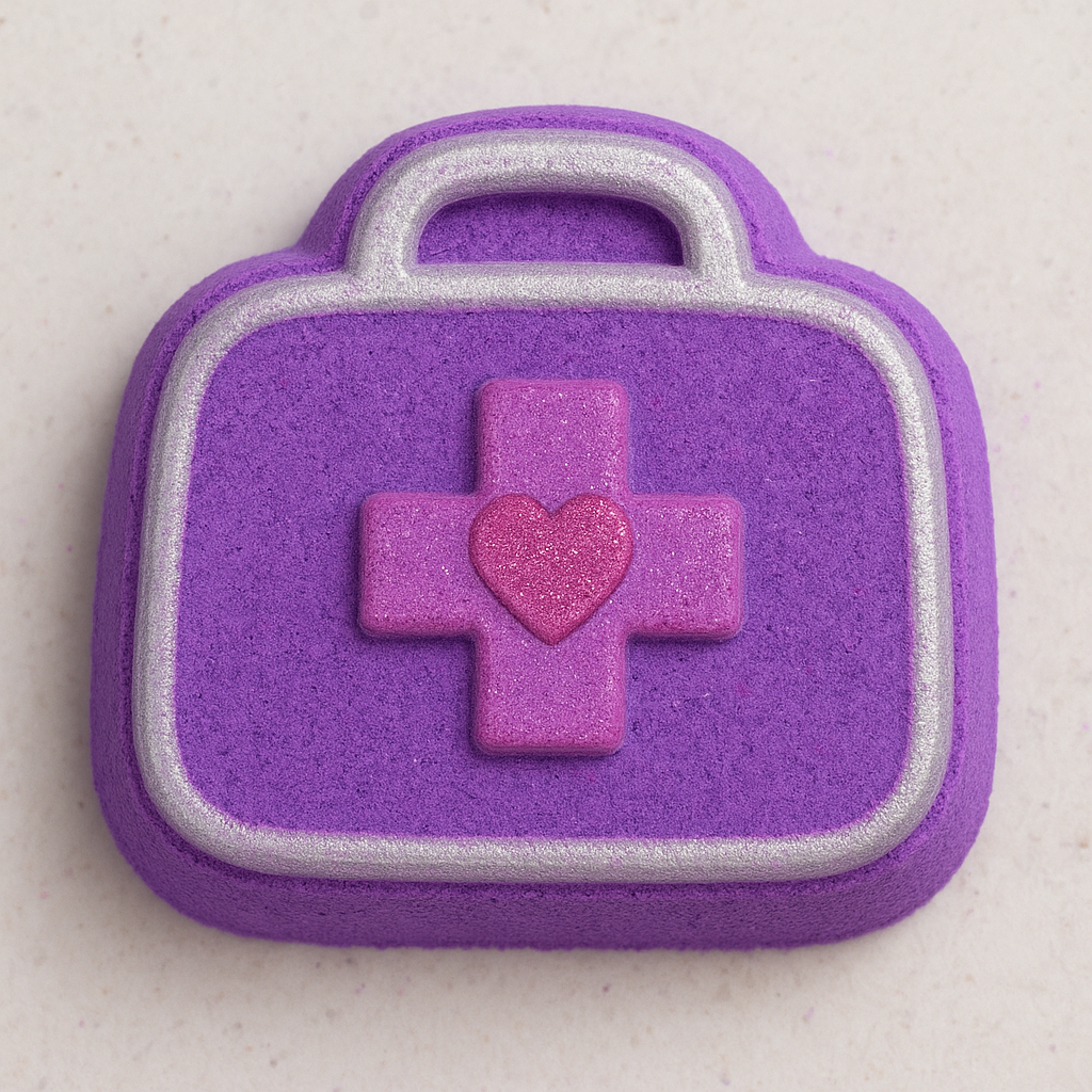 First Aid Kit Bath Bomb | Surprise Color Inside | Foamy Fizzy Gift for Nurse or Doc McStuffins