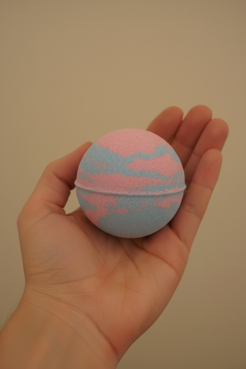 Cotton Candy Bath Bomb – 1.5 oz | Carnival-Inspired with Color Bursts