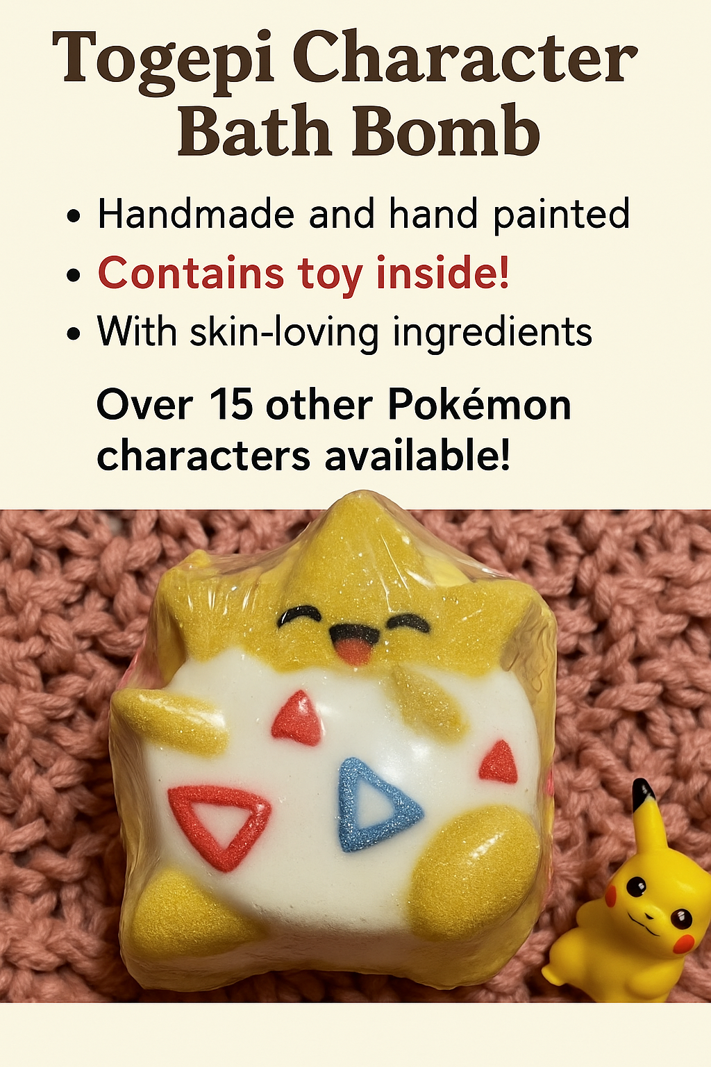 Togepi Anime Gaming Fighting Character with toy inside