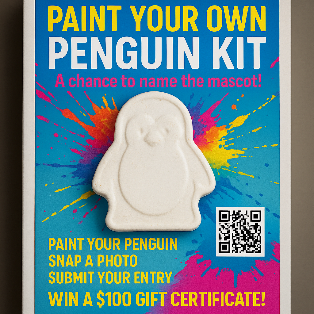 Paint Your Own Penguin Kit(FREE with $25 Purchase) (Limited Edition – Includes Entry to Win a Prize!)