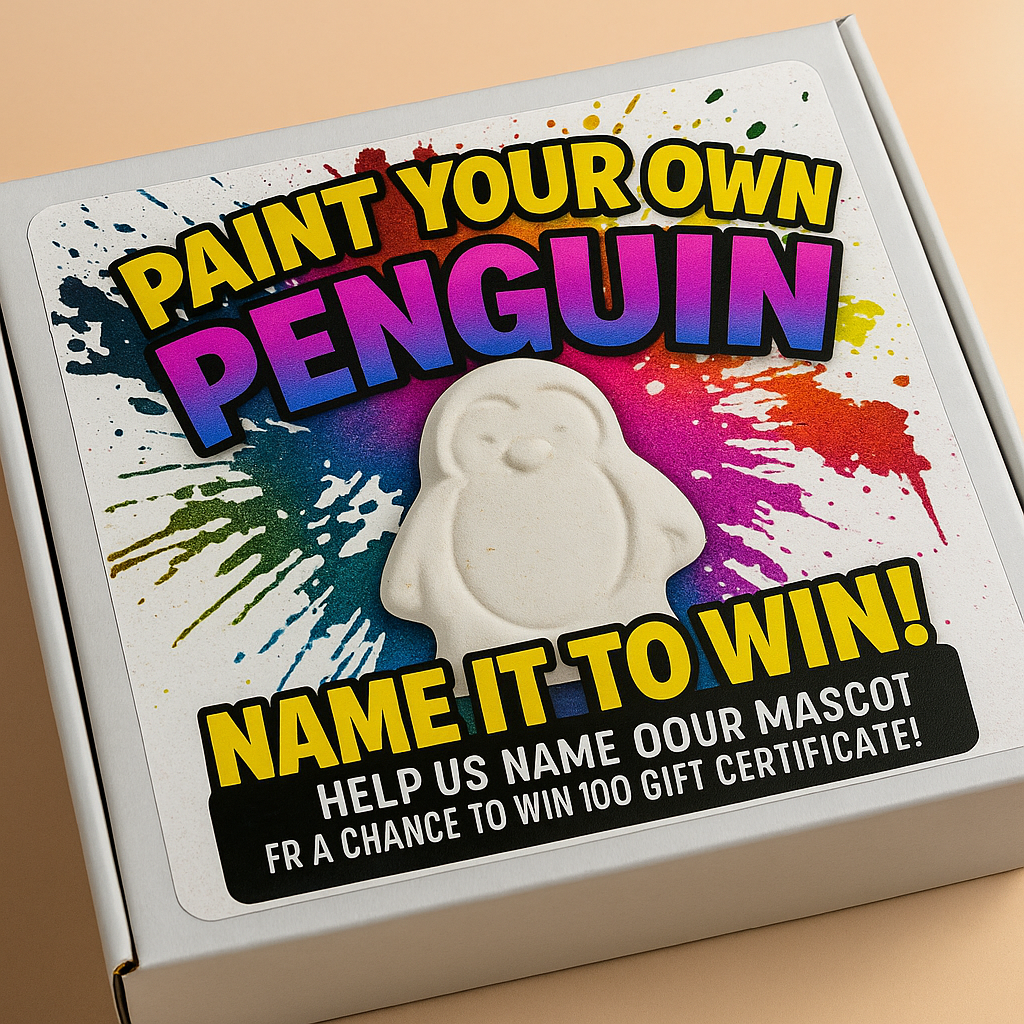 Paint Your Own Penguin Kit(FREE with $25 Purchase) (Limited Edition – Includes Entry to Win a Prize!)