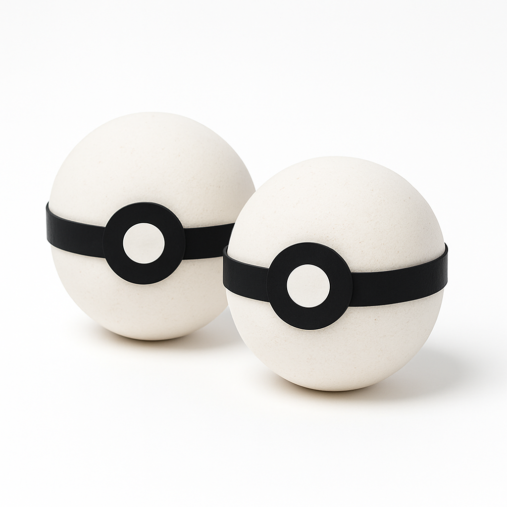 Pokemon Pokéball Bath Bomb with hidden figure inside!