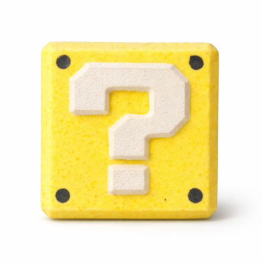 Mario ? Block Bath Bomb | Mystery Scent | Surprise Color & Collectable Figurine Inside!
