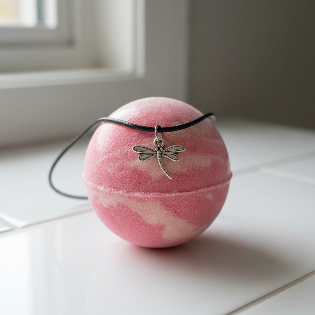 Bath bomb with necklace charm