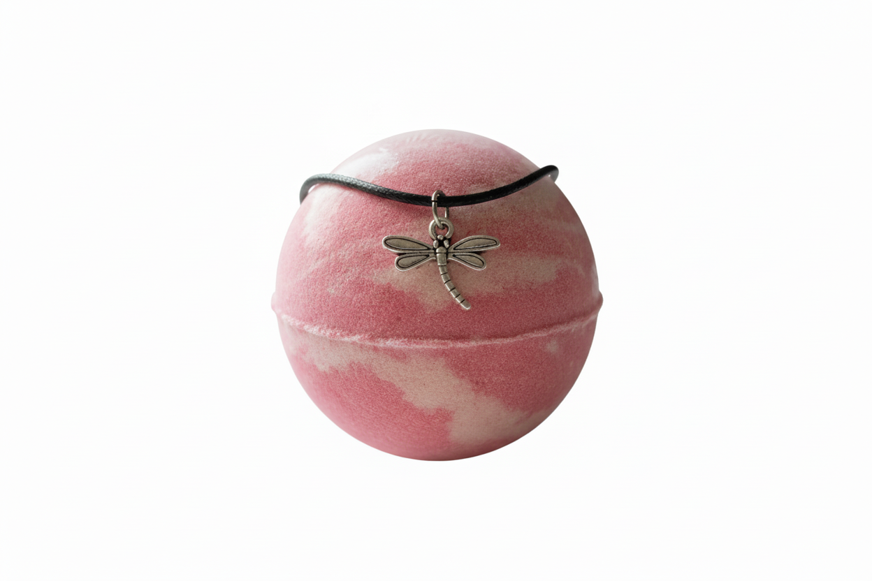Strawberry Cream Bath Bomb – 6.5 oz | Hidden Charm Necklace Inside