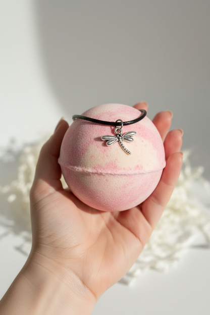 Hand holding bath bomb