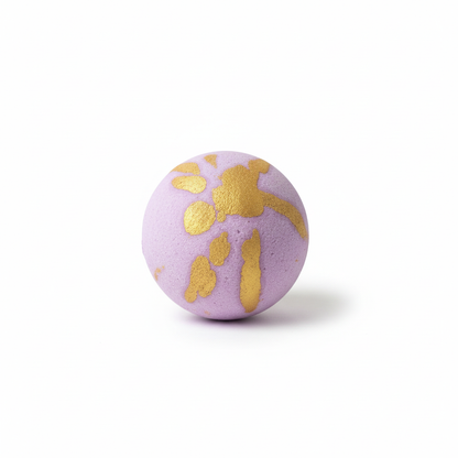 Golden grape bath bomb with charm necklace - professional hero shot