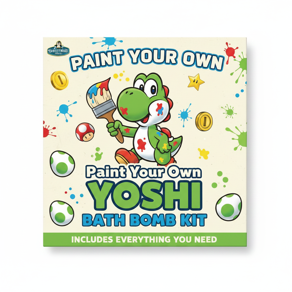 Paint Your Own Yoshi Bath Bomb Kit box label