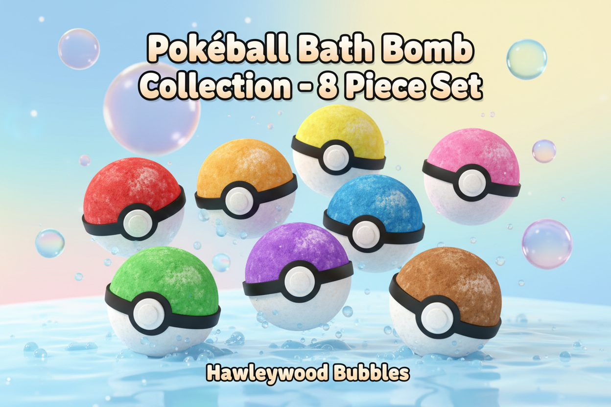 Pokéball Bath Bomb Set Top Label - Multi-Color