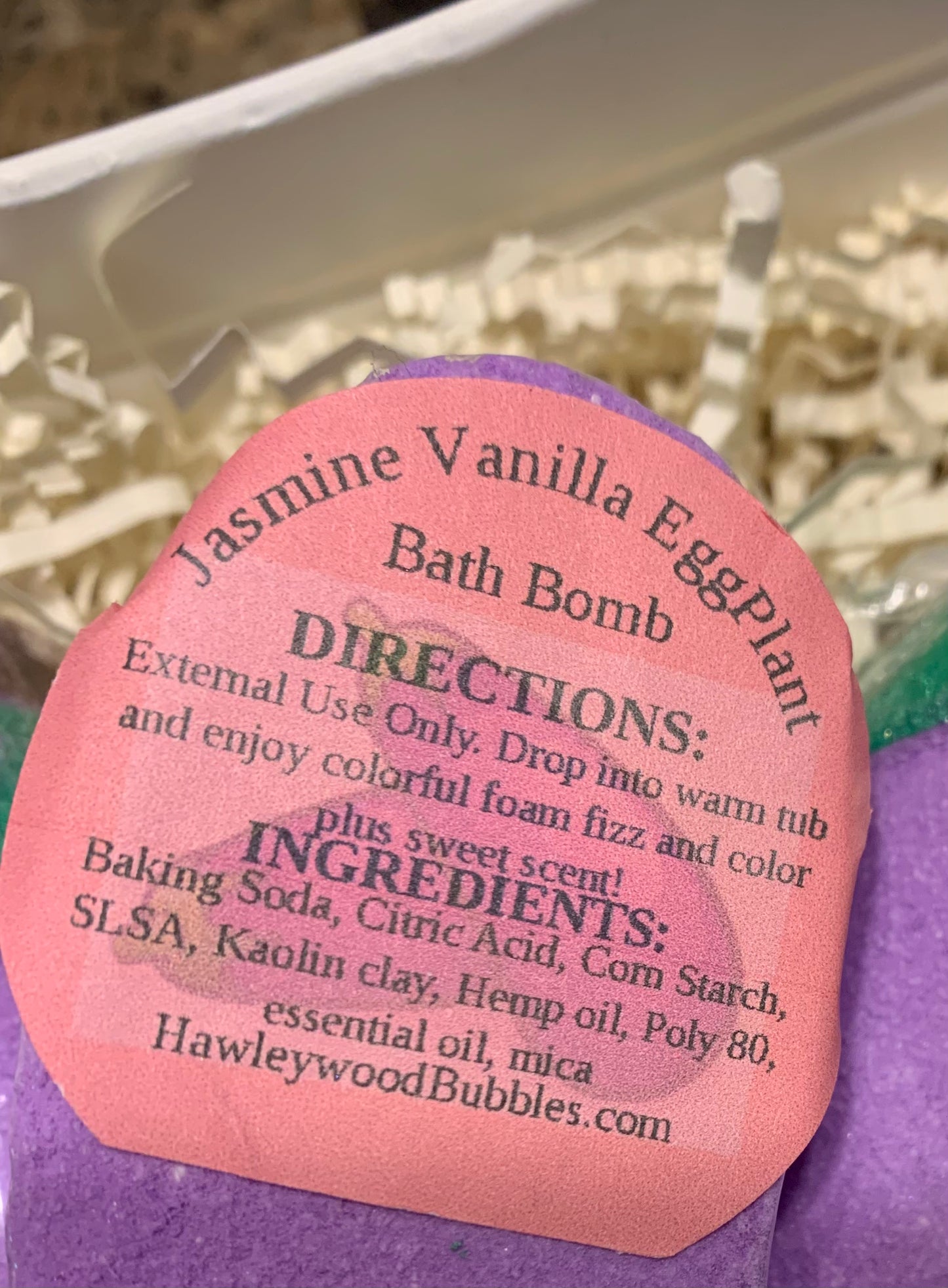 Jasmine Vanilla Eggplant Bath Bomb