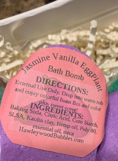 Jasmine Vanilla Eggplant Bath Bomb